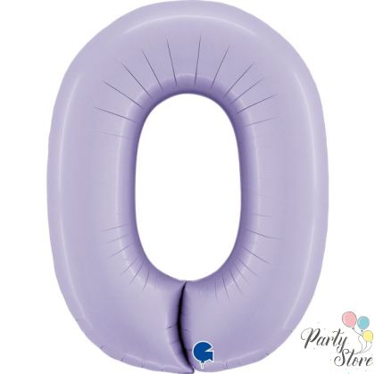 Фолиев балон цифра "0" 102 см лилаво (люляк )