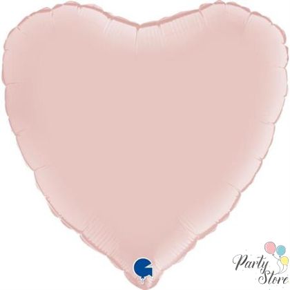 Фолиев балон сърце -бебешко розов сатен