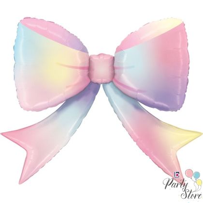 Голям фолиев балон „Многоцветна панделка“ (пастелен омбре ефект) – 41" (104 см)