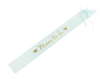 Лента (шарф) Mom to be (Бъдеща мама), светло тюркоазена (тип Тифани), 75 см