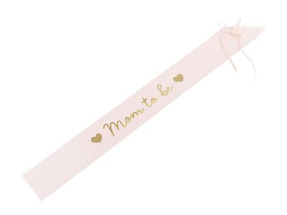Лента (шарф) Mom to be (Бъдеща мама), бледорозова, 75 см