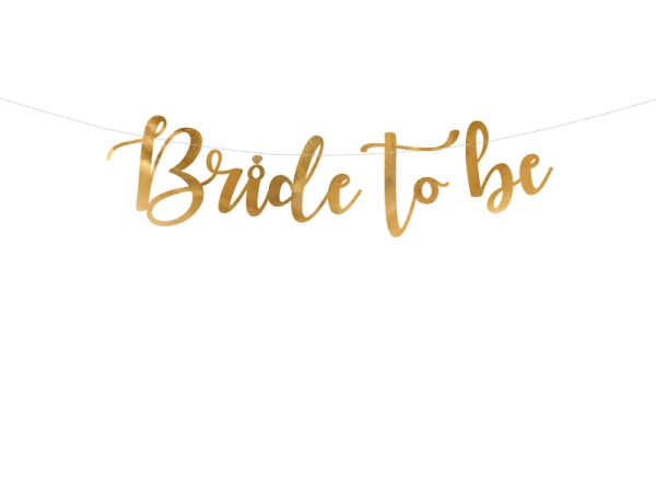 Банер Bride to be златен 80x19см