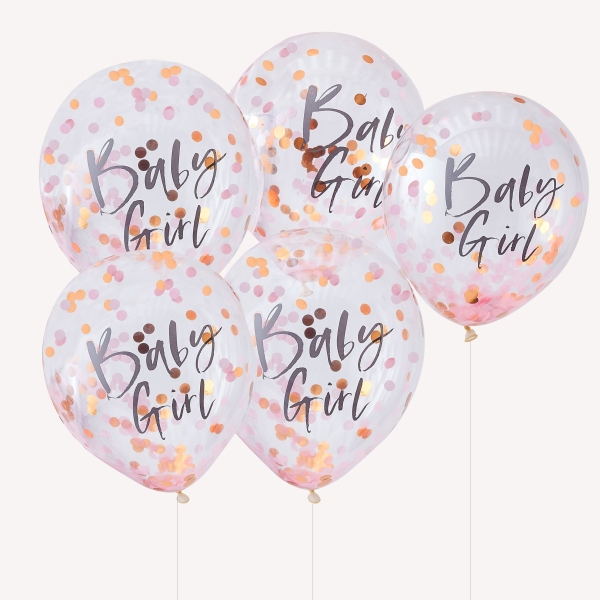 Балони Baby Girl Pink Baby Shower 12" (1 пкт. / 5 бр.)