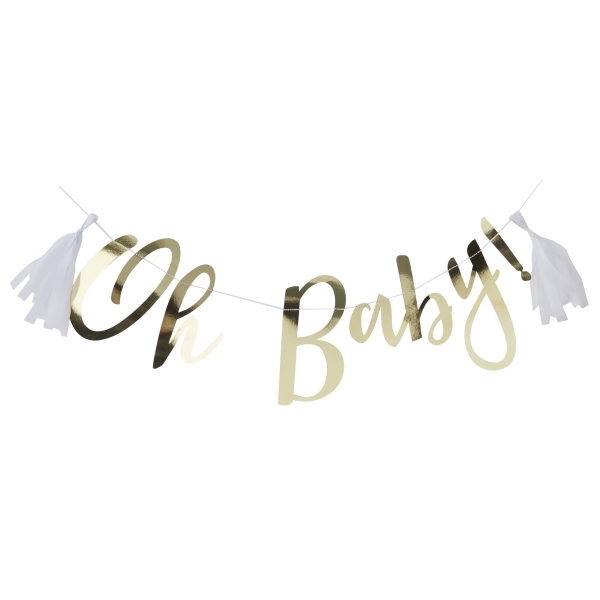 Банер Oh-Baby! Baby Shower Bunting злато 1,5м (L)