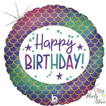 Фолиев балон Happy Birthday Русалка 45 см