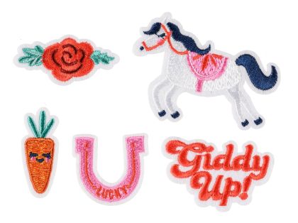 Лепенки за дрехи Giddy up, микс, 2-7x3.5-7 cm (1 пкт. / 5 бр.)