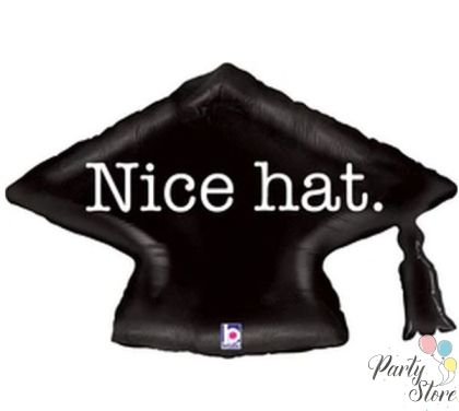 Фолиев балон „Nice Hat.” – 31" / 79 см – Абсолвентска шапка