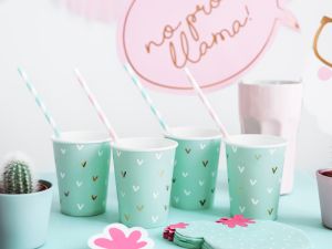 Хартиени сламки, светло розови, 19,5 см (1 пкт. / 10 бр.)
