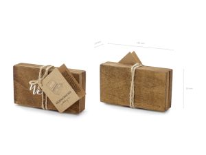 Дървена кутия за сватбени халки, 10x5,5 см