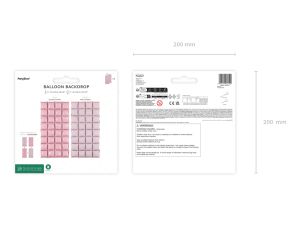 Двустранна завеса от фолиеви балони, светло розова, 55 x 110 см