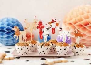Топери за мъфини "Кучета", 7-9,5 см, микс (1 пкт. / 7 бр.)