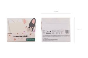Кутии за пуканки "Кучета", 8,7x8,7 см, микс (1 пкт. / 6 бр.)