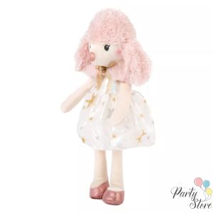 Плюшено кученце с рокля „Shiny“ – луксозен подарък за момиченце, 28 см