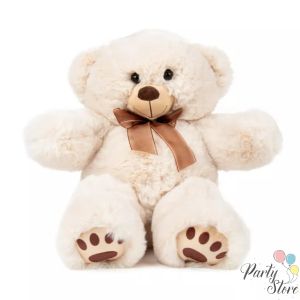 Голямо плюшено мече с кафява панделка – класически подарък за любим човек, 50 см