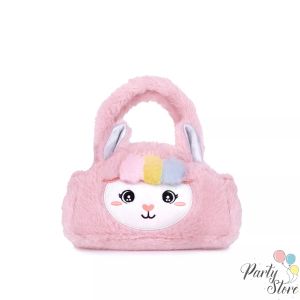 Плюшена чанта Лама – розова, мека и стилна , 22 * 17 | Подарък за момиченце