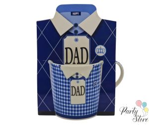 Чаша „DAD“ с тъмносин дизайн и подаръчна кутия | Подарък за баща