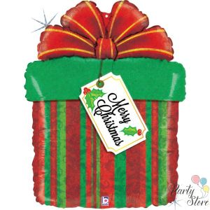 Фолиев балон „Коледен подарък“ 30 инча / 76 см