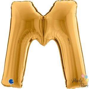 Фолиев балон буква „M“ 40 инча / 102 см – златен