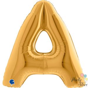 Фолиев балон буква „A“ 40 инча / 102 см – златен