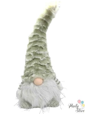 Светещ коледен гном с мъхеста шапка – 39 см