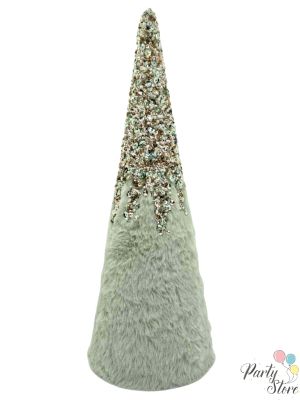 Коледна декоративна елха мента с пайети – 32 см