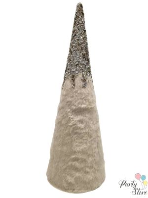 Луксозна декоративна елха с пайети – цвят шампанско, 32 см
