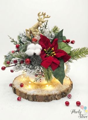 Коледна декорация в керамична чаша "Златен елен"