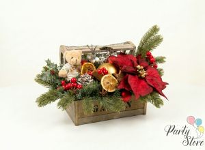 Коледна декорация в ковчеже 'Коледно съкровище"