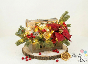 Коледна декорация в ковчеже 'Коледно съкровище"