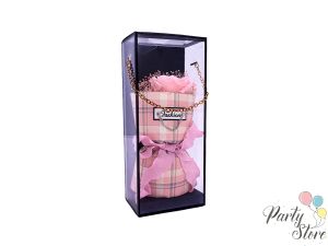 Букет в кутия със сапунена роза 21см x10см, Flamingo