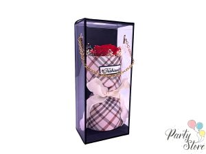 Букет в кутия със сапунена роза Fashion , 21см x10см, Red