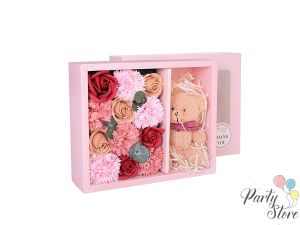 Плюшено мече с букет в дисплей кутия Elegantz Teddy For You , 20х24.5х8см, Mix