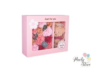 Плюшено мече с букет в дисплей кутия Elegantz Teddy For You , 20х24.5х8см, Mix