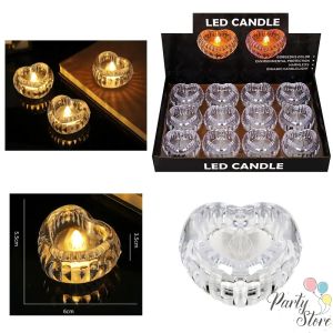 Декоративна LED свещ "Сърце" 1бр 