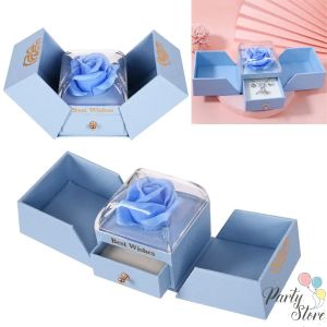 Елегантна кутия за бижута  с чекмедже, сапунена роза под ПВЦ купол и подаръчна торбичка.