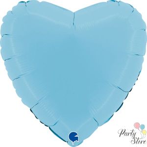 Балон „ Сърце “ 18′ цвят: бебешко синьо мат-1бр.