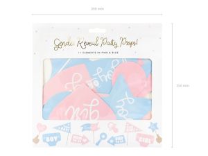 Фото реквизит за парти за разкриване на пола, микс (1 пкт. / 11 бр.)