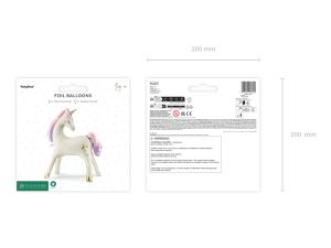Стоящ фолиев балон Еднорог, 95x86 см, микс