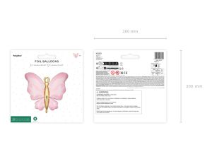 Фолиев балон Пеперуда, 69x69 см, розов