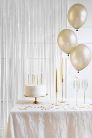 Парти завеса, бяла, 100x200 см