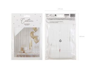 Парти завеса, бяла, 100x200 см