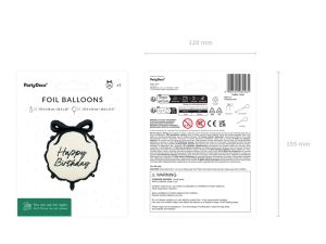 Кръгъл фолиев балон Честит рожден ден, 47.5x45 см, микс