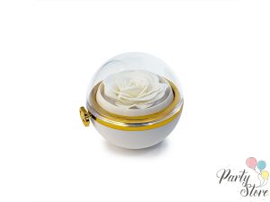 Кръгла въртяща се кутия изненада, Elegantz Rotating Jewelry Box,Акрил, Бял