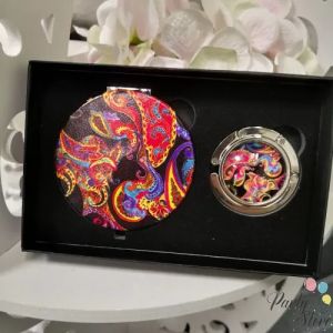 Луксозен Подаръчен Комплект за Жена – Тъмно Огледалце и Закачалка