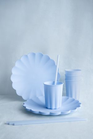 Пластмасови сламки, 23 см, светлосини (1 пкт. / 12 бр.)