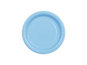 Хартиени чинийки, светлосини, 18 см (1 пкт. / 6 бр.)