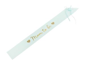 Лента (шарф) Mom to be (Бъдеща мама), светло тюркоазена (тип Тифани), 75 см