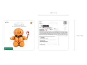 Фолиев балон Джинджифилово човече, 85,5x80 см, кафяв
