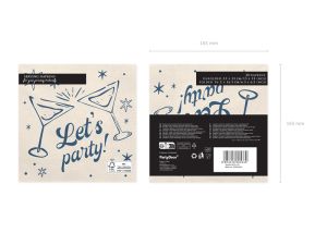 Салфетки Let's party!, 33x33 см, бежови (1 пкт. / 20 бр.)