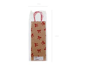 Подаръчни торбички Райета и панделки, 12,5x33,5x9 см, крафт хартия (1 пкт. / 6 бр.)